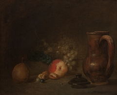 Still life with an earthenware jar by Jean-Baptiste-Siméon Chardin