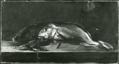 Still life with haddock by Christoffel Bisschop