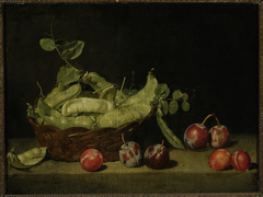 Still life with pea and plums. by Mateusz Tokarski