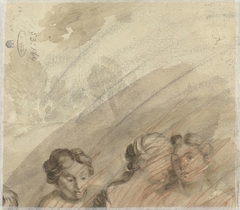 Studie van drie vrouwenhoofden by Unknown Artist