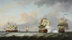 The Capture of the 'Marquise d'Antin' and 'Louis Erasme' by the English Privateers 'Duke' and 'Prince Frederick', 10 July 1745 by Charles Brooking