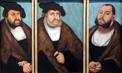 The Electors of Saxony John the Steadfeast (1468-1532), Frederick the Wise (1463-1525) and John Frederick the Magnaminous (1503-1554) by Lucas Cranach the Elder