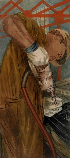 The Riveter (mural study, Bronx, New York central postal station) by Ben Shahn