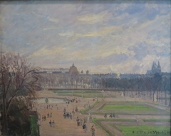 The Tuileries Gardens, Bright Cloudy Weather by Camille Pissarro