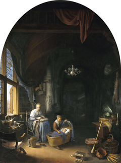 The young mother by Gerrit Dou