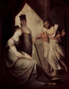 Thetis bittet Hephaistos, für ihren Sohn Achilleus eine Rüstung zu schmieden by Johann Heinrich Füssli