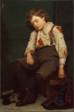 Tuckered Out —The Shoeshine Boy by John George Brown