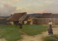 Une cour de ferme by Henry Lerolle