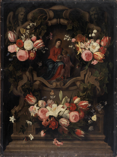 Flower garland with Immaculate Conception by Daniel Seghers