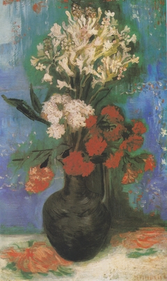 Vase of carnations and other flowers by Vincent van Gogh