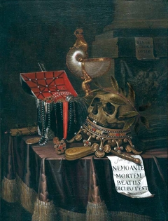 Vanitas Still Life with a Crowned Skull by Evert Collier