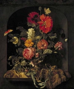 Vase of Flowers in a Niche by Anonymous