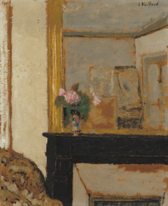 Vase of Flowers on a Mantelpiece by Édouard Vuillard