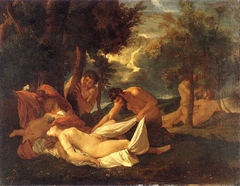 Vénus endormie surprise par des satyres by Nicolas Poussin