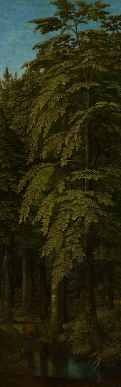 View in a Forest, outer right wing of a triptych by Gerard David