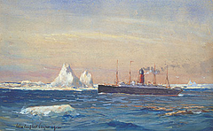 View of Steamship Carpathia Passing along the Edge of the Ice Flow after Rescuing Survivors of the Titanic by Colin Campbell Cooper