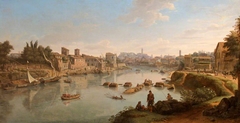 View up the Tiber from the Strada di Marmorata by Gaspar van Wittel