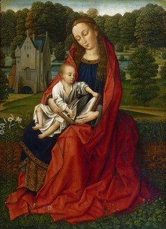 Virgin and Child in a Landscape by Master of the Embroidered Foliage