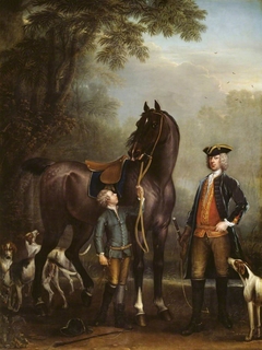 Viscount Weymouth’s Hunt: The Hon. John Spencer beside a Hunter held by a Young Boy by John Wootton