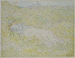 Woman Lying in the Dunes near Noordwijk by Jan Toorop