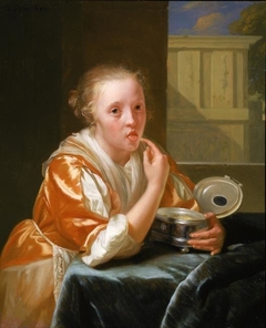 Young Girl Eating Sweets by Godfried Schalcken