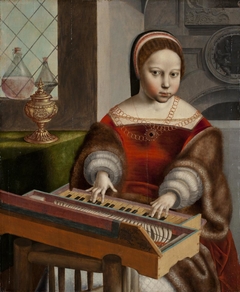 Young Woman Playing a Clavichord by Jan Sanders van Hemessen