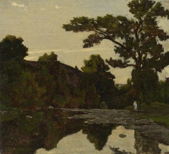 A River Scene by Henri Harpignies