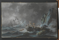 A Shipwreck in a Storm by Jean-Baptiste Pillement