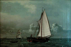 A Sloop with Passengers by Christoffer Wilhelm Eckersberg