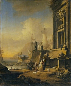 A Southern Harbour Scene by Jan Weenix