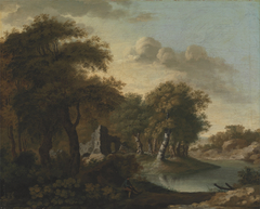 A View Near Arundel, Sussex, with Ruins by Water by George Smith