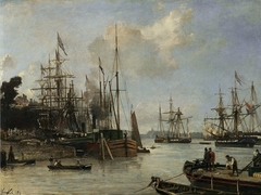 A View of the Harbour, Rotterdam by Johan Jongkind