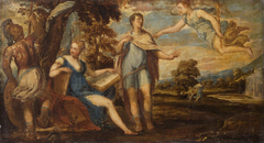 Aeneas called away from Dido by Andrea Schiavone