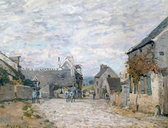 Alfred Sisley - La Petite Place - La Rue du Village - ABDAG000505 by Alfred Sisley