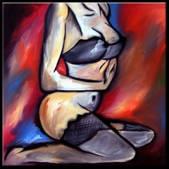 All Of Me - Original Abstract painting Modern pop Art Contemporary Portrait nude love by Fidostudio by Tom Fedro