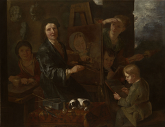 An Artist in his Studio by Giacomo Francesco Cipper