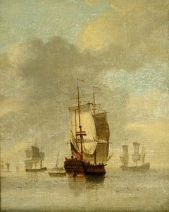 An Indiaman becalmed by Francis Swaine