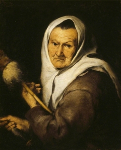 An Old Woman holding a Distaff and a Spindle by Bartolomé Esteban Murillo