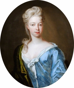 An Unknown Woman in a Blue Dress and a Green Mantle by Godfrey Kneller