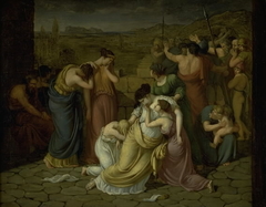 Andromache in Despair at the Sight of Hector's Body by Johan Ludwig Lund