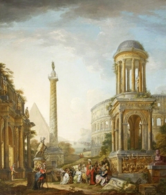 Architectural Capriccio with the Sacrifice of Iphigenia by Francis Harding