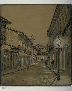 Aspecto da Rua do Rosário à noite em 1862 by José Wasth Rodrigues