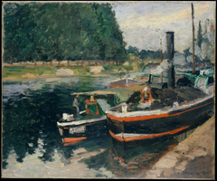 Barges at Pontoise by Camille Pissarro