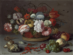 Basket of Flowers by Balthasar van der Ast