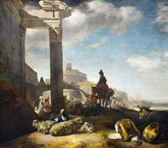 Before the walls of Rome by Jan Baptist Weenix