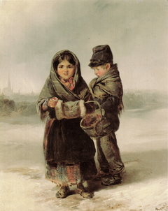 Begging children at the Glacis in Vienna by Matthias Ranftl