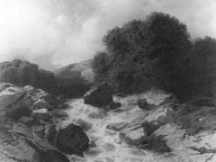 Bergstroom in de Alpen (Reichenbach) by Alexandre Calame