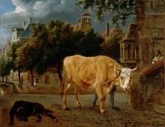 Bull in a City Street by Jan van der Heyden