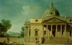 Capriccio with a View of Mereworth Castle, Kent by Antonio Visentini