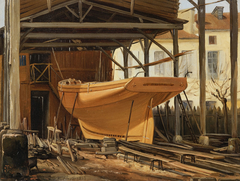 Chantier naval à Bordeaux by Louis Jules Gustave Caron